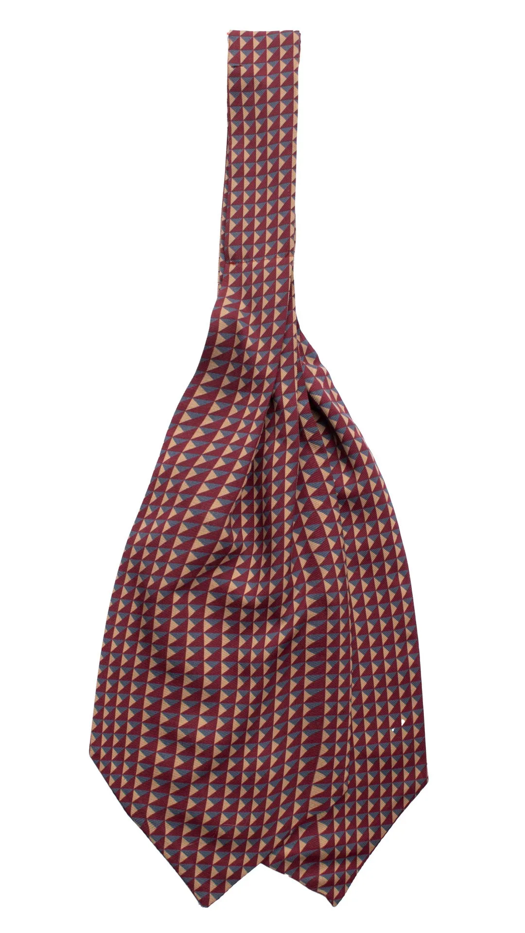 Man Printed Silk Ascot Burgundy Blue Avio Beige Pattern AS105