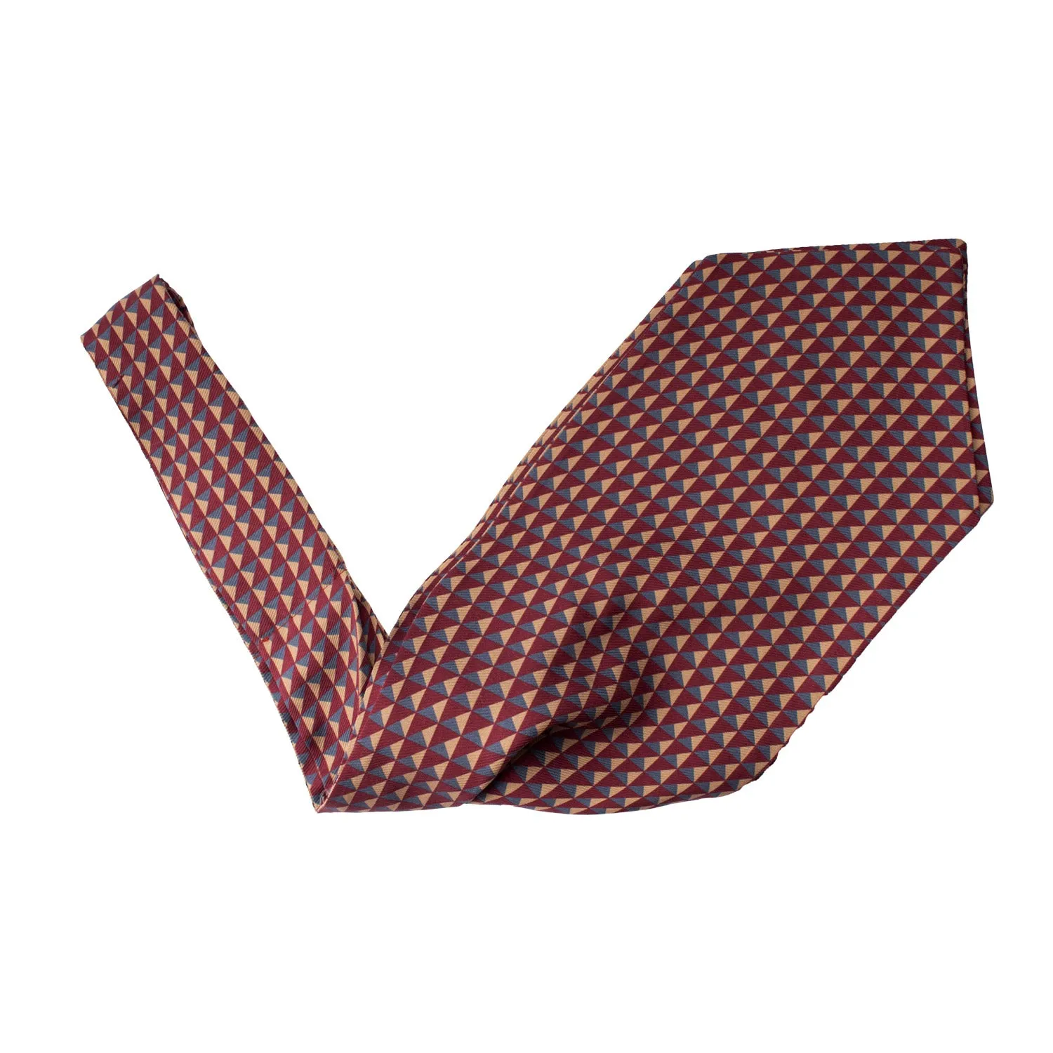 Man Printed Silk Ascot Burgundy Blue Avio Beige Pattern AS105