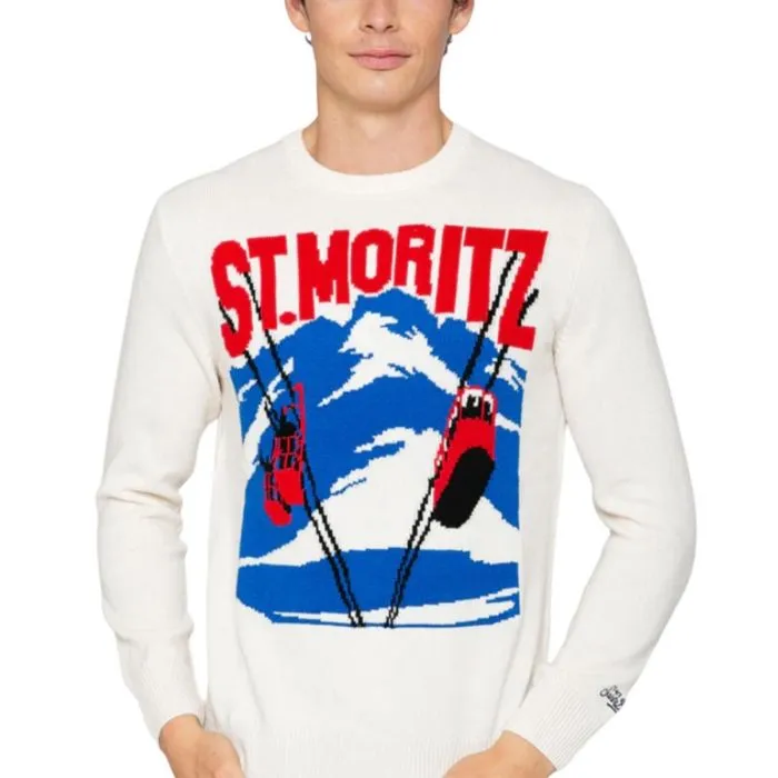 Mc2 Saint Barth Maglione St. Moritz Stampa Cartolina D'epoca