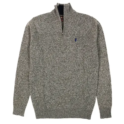 MCS maglione uomo zip 1/4 colore green moulinè