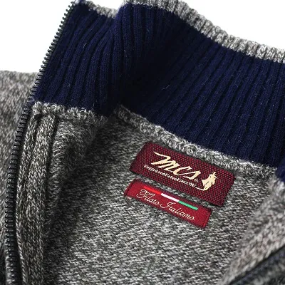 MCS maglione uomo zip 1/4 colore green moulinè