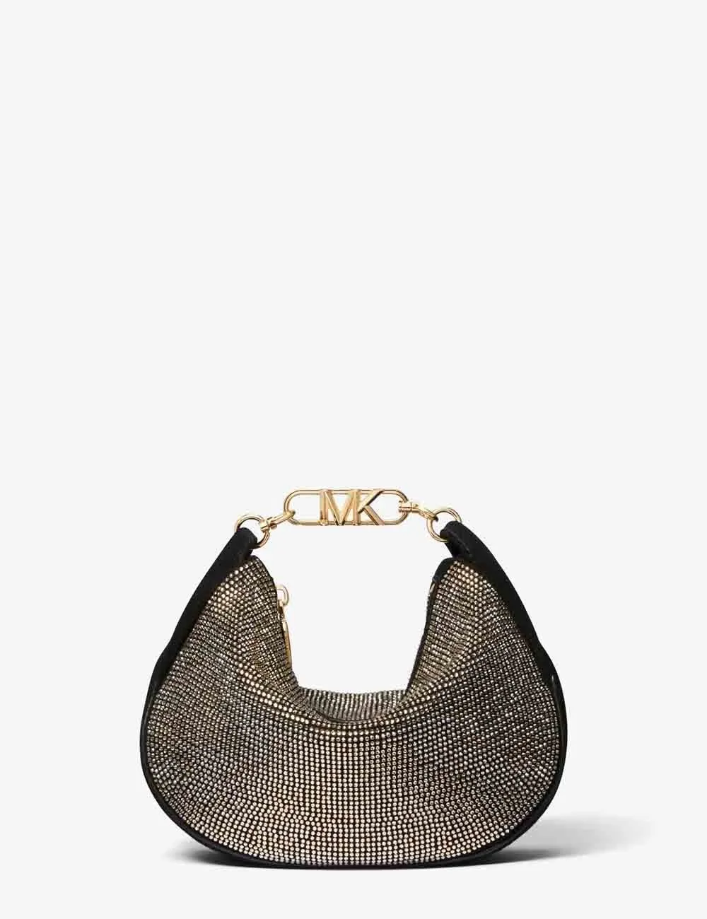 Michael Kors     Borsa a tracolla Kendall piccola in pelle scamosciata decorata Nero