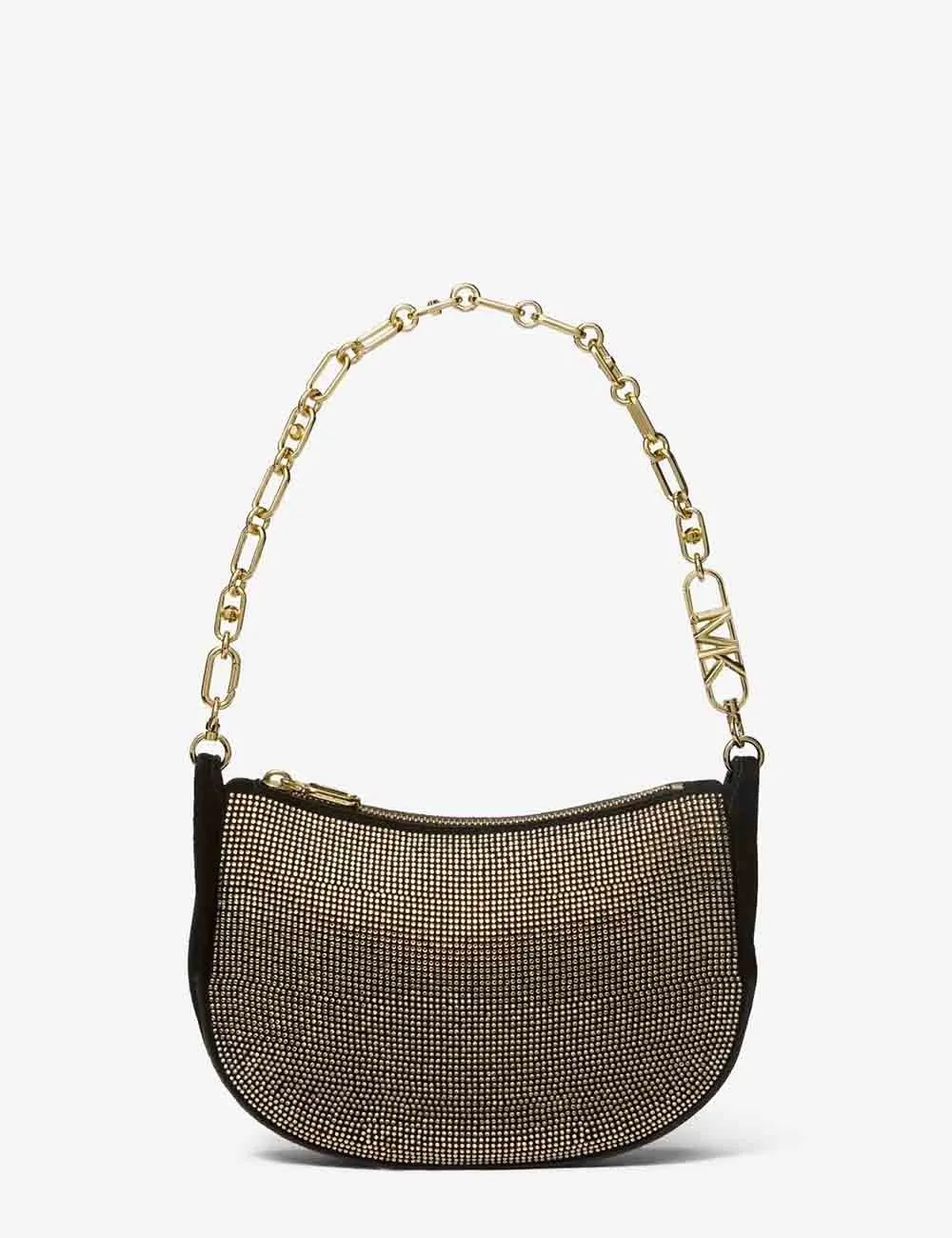 Michael Kors     Borsa a tracolla Kendall piccola in pelle scamosciata decorata Nero