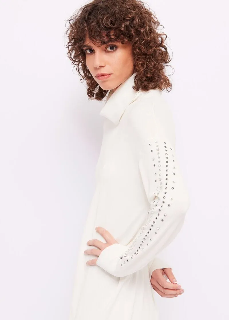 Mini abito con borchie e strass
