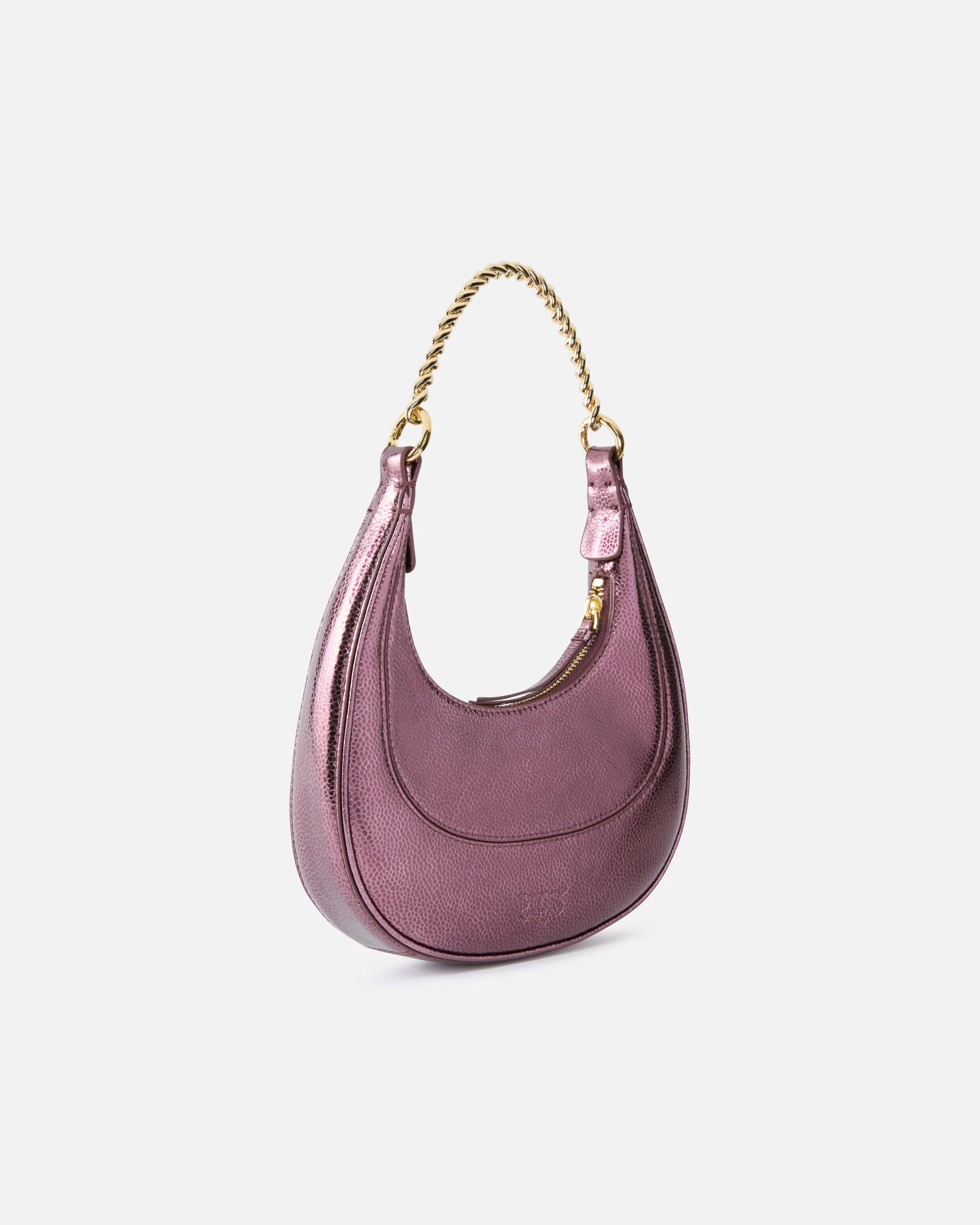  Mini borsa Brioche Bag a mano pelle metallizzata    