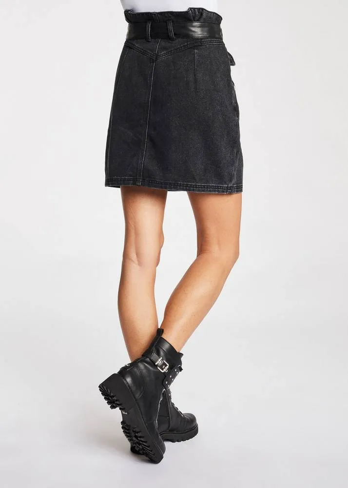 Mini Gonna Denim con Cintura