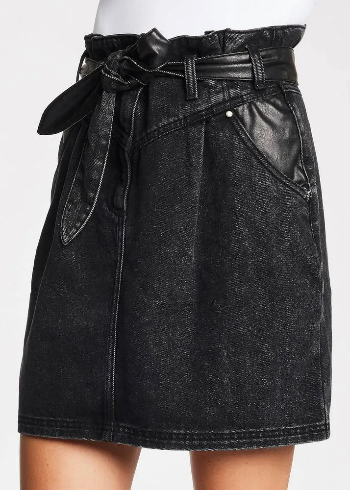 Mini Gonna Denim con Cintura