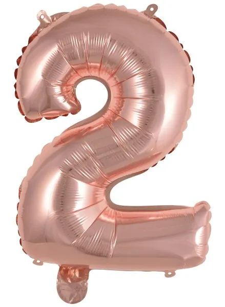 Mini palloncino numero 2 oro rosa 40 cm