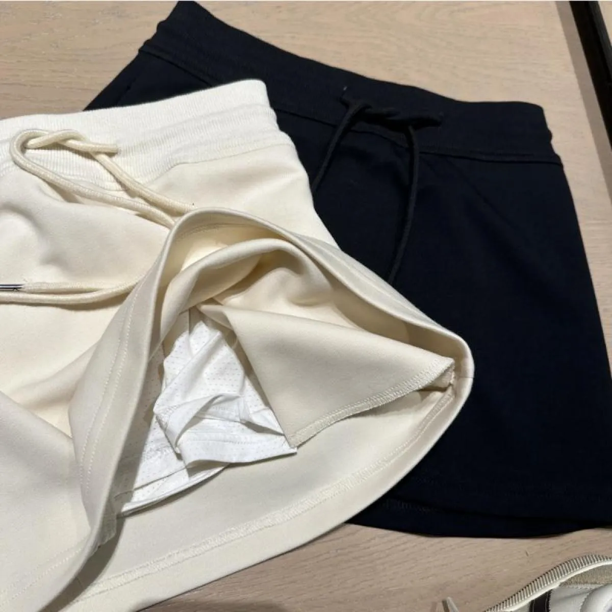 Minigonne Donna Vita alta Sportivo Solido Casual Coulisse Design Una linea morbida e ampia Ulzzang Stile Moda Estate Tutto Ma