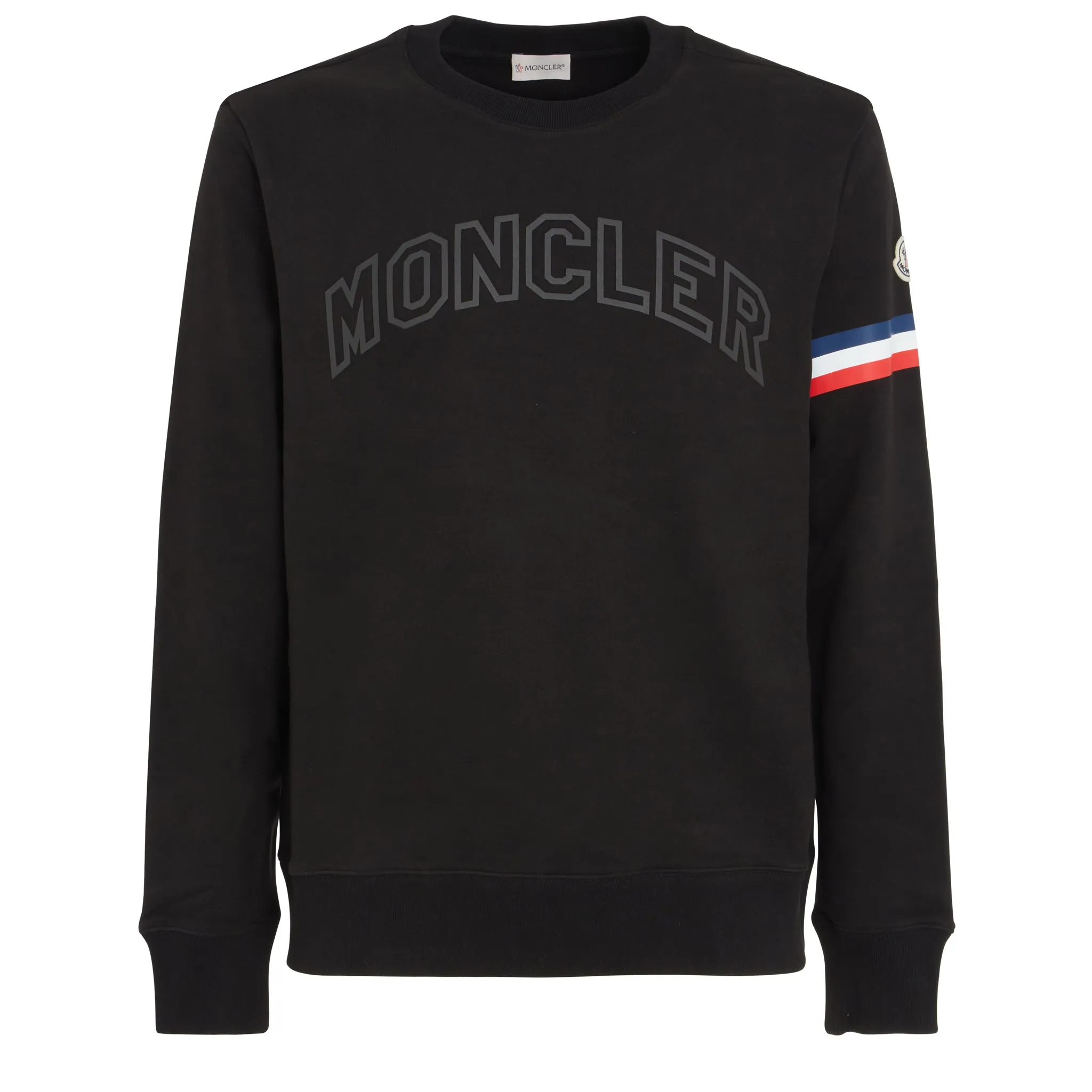 MONCLER  Felpa in cotone nera
