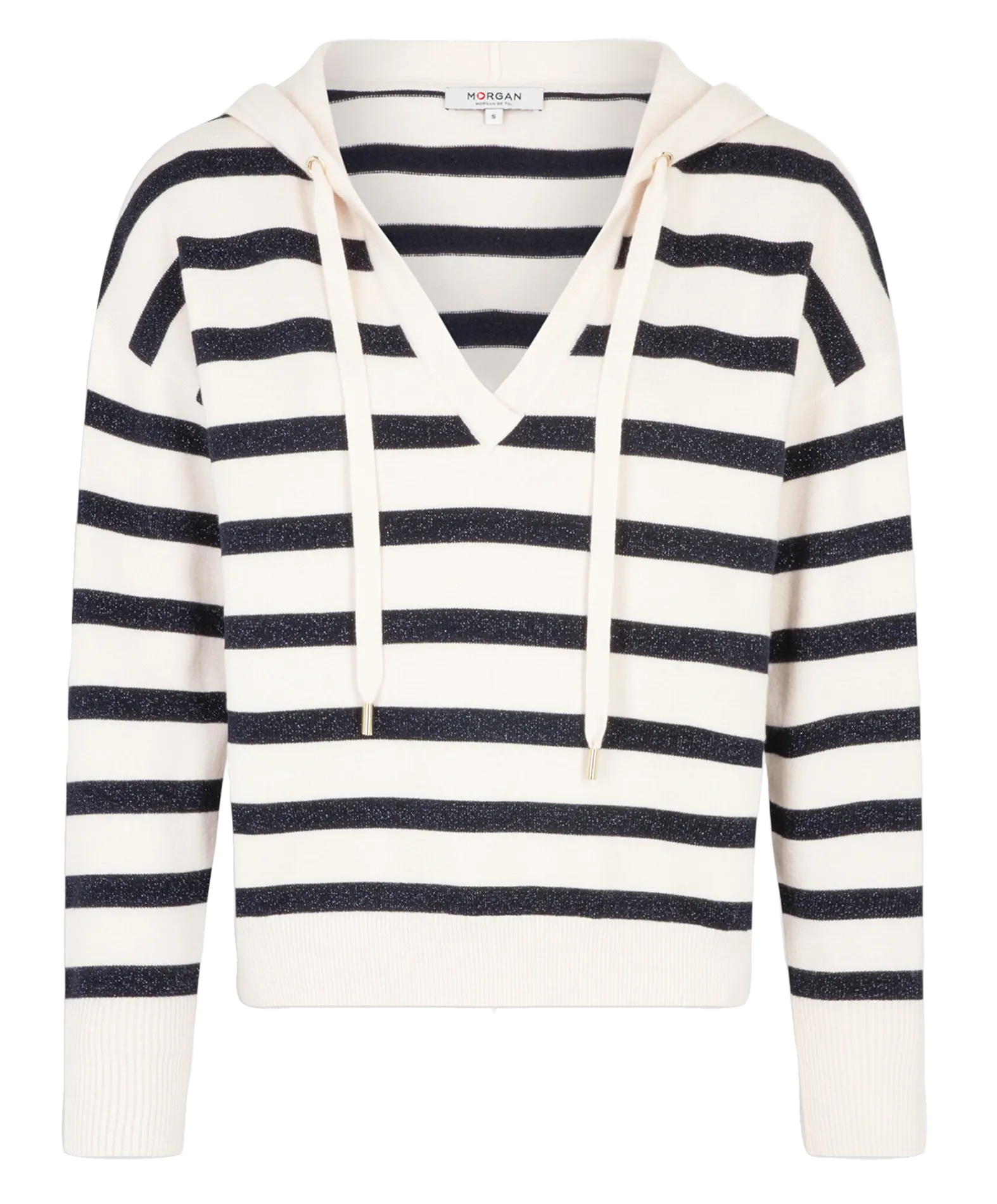  MORGAN   MBALLON - Maglione scollo a V a righe | Beige