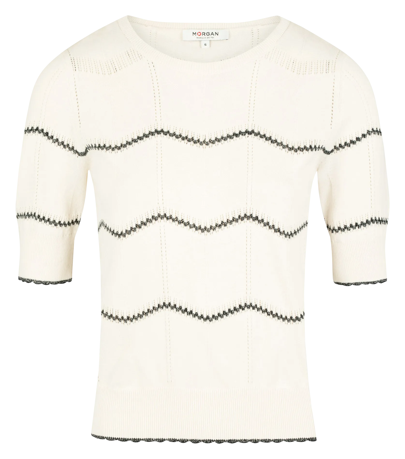  MORGAN   MPUCE - Maglione scollo tondo in misto cotone | Beige