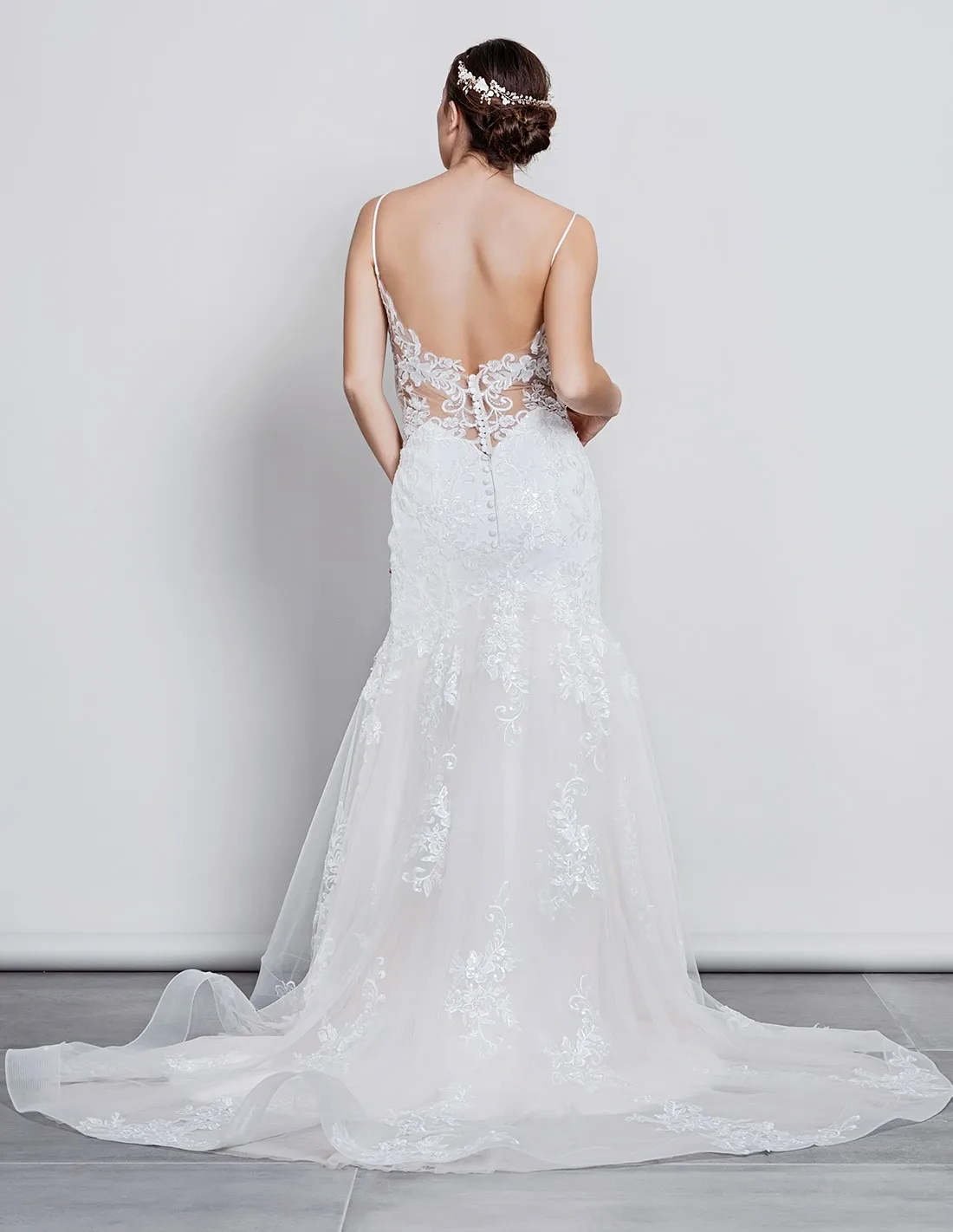 NARCISO - vestito da sposa a sirena sensuale molto scollato dietro