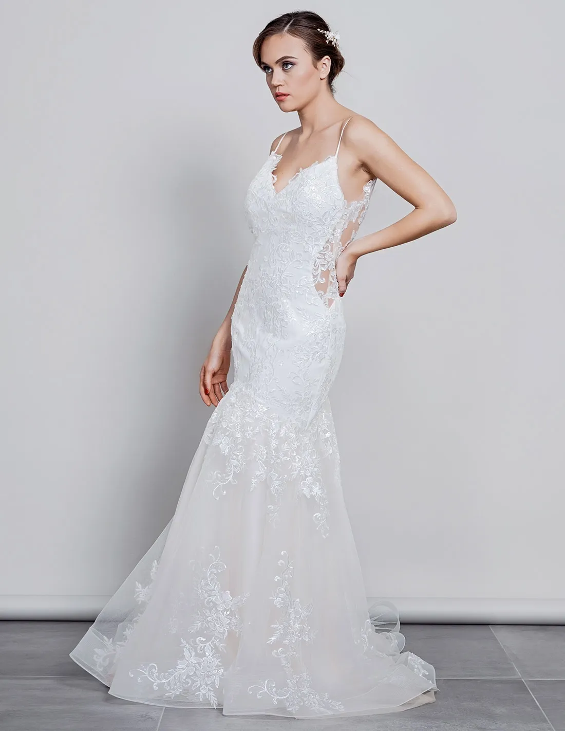 NARCISO - vestito da sposa a sirena sensuale molto scollato dietro
