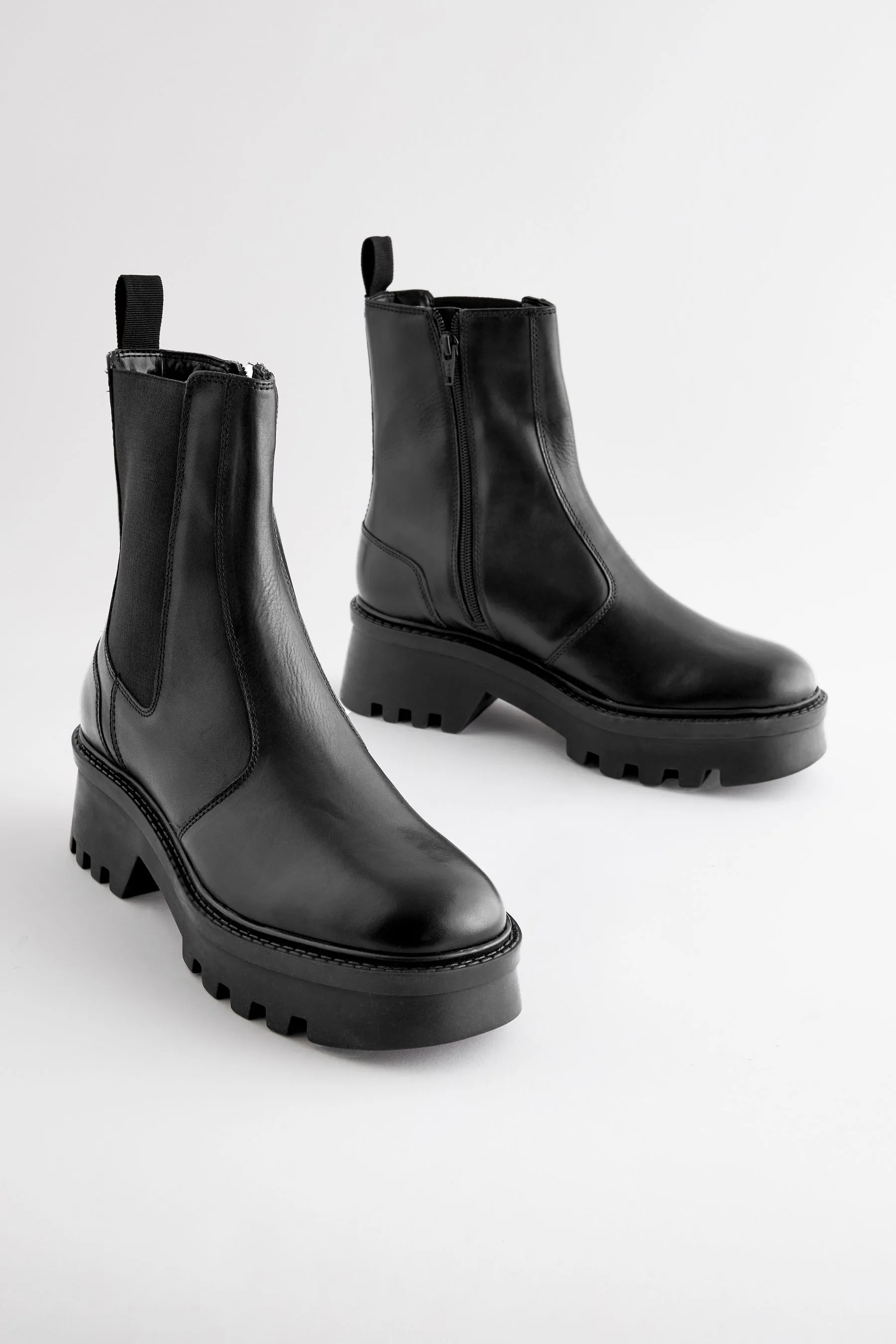 Nero  - Forever Comfort® - Chelsea Stivali spessa in pelle