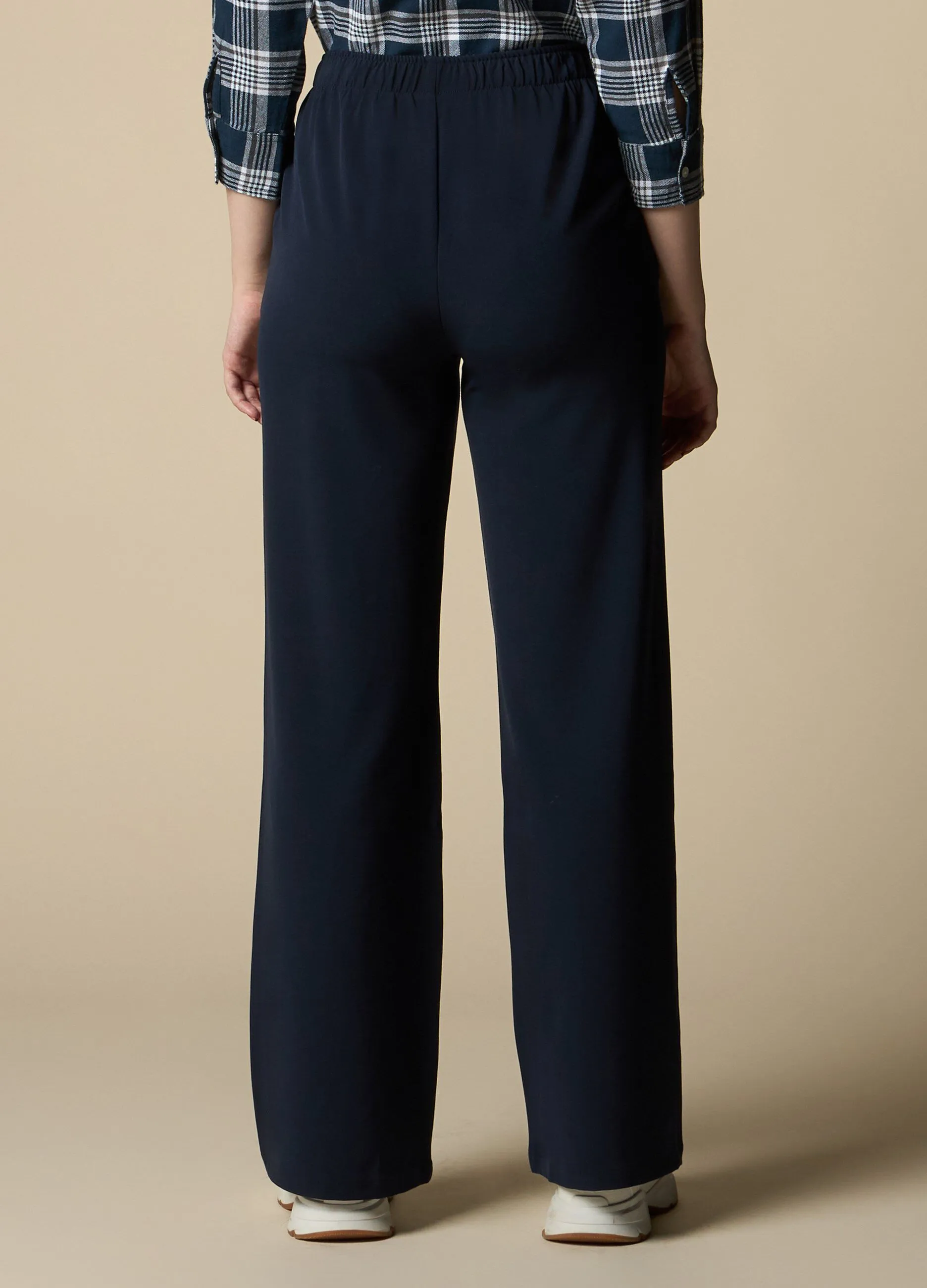 NICE & CHIC  Pantaloni palazzo in misto viscosa stretch donna