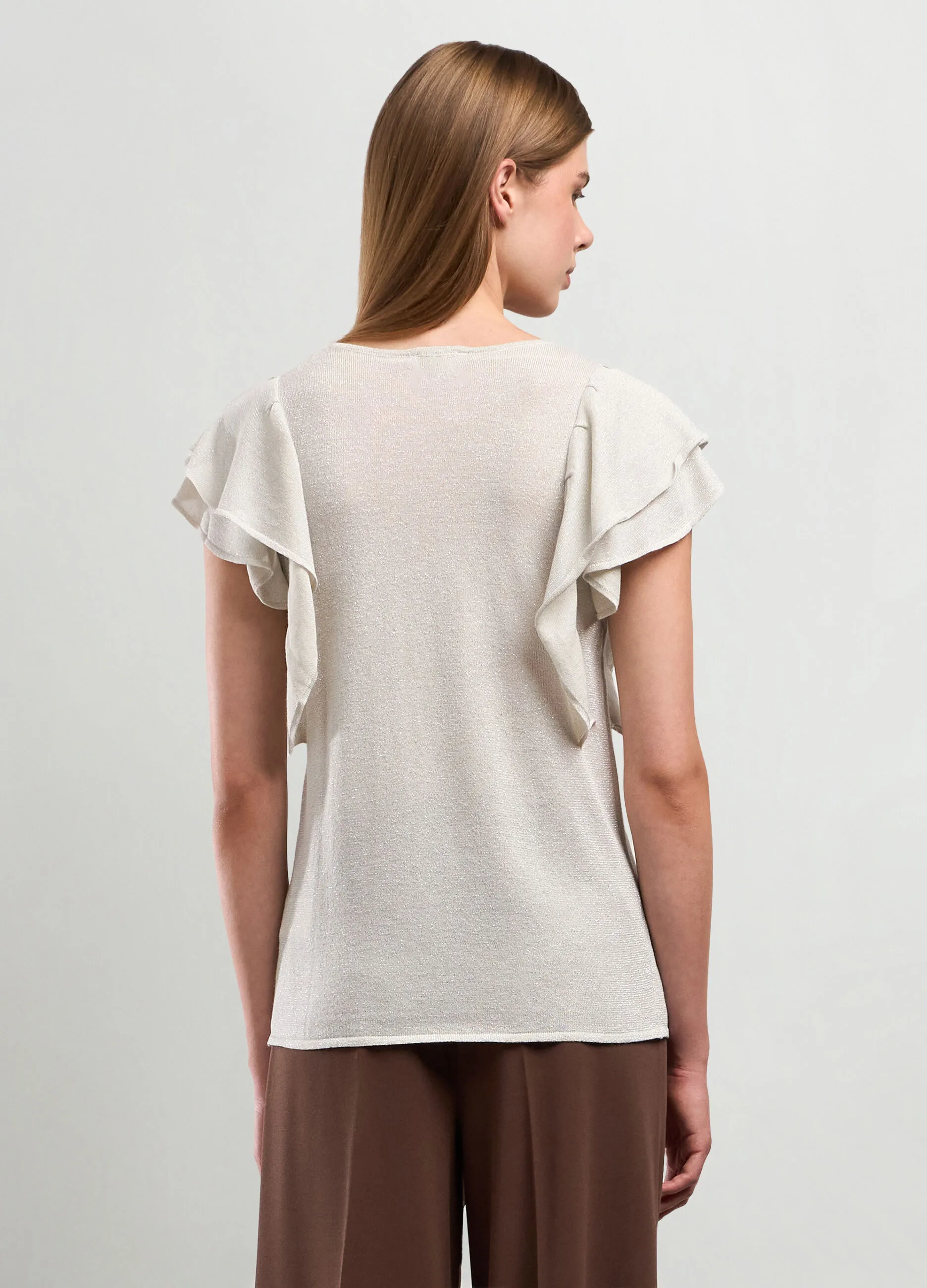NICE & CHIC  T-shirt in misto viscosa e filo lurex donna