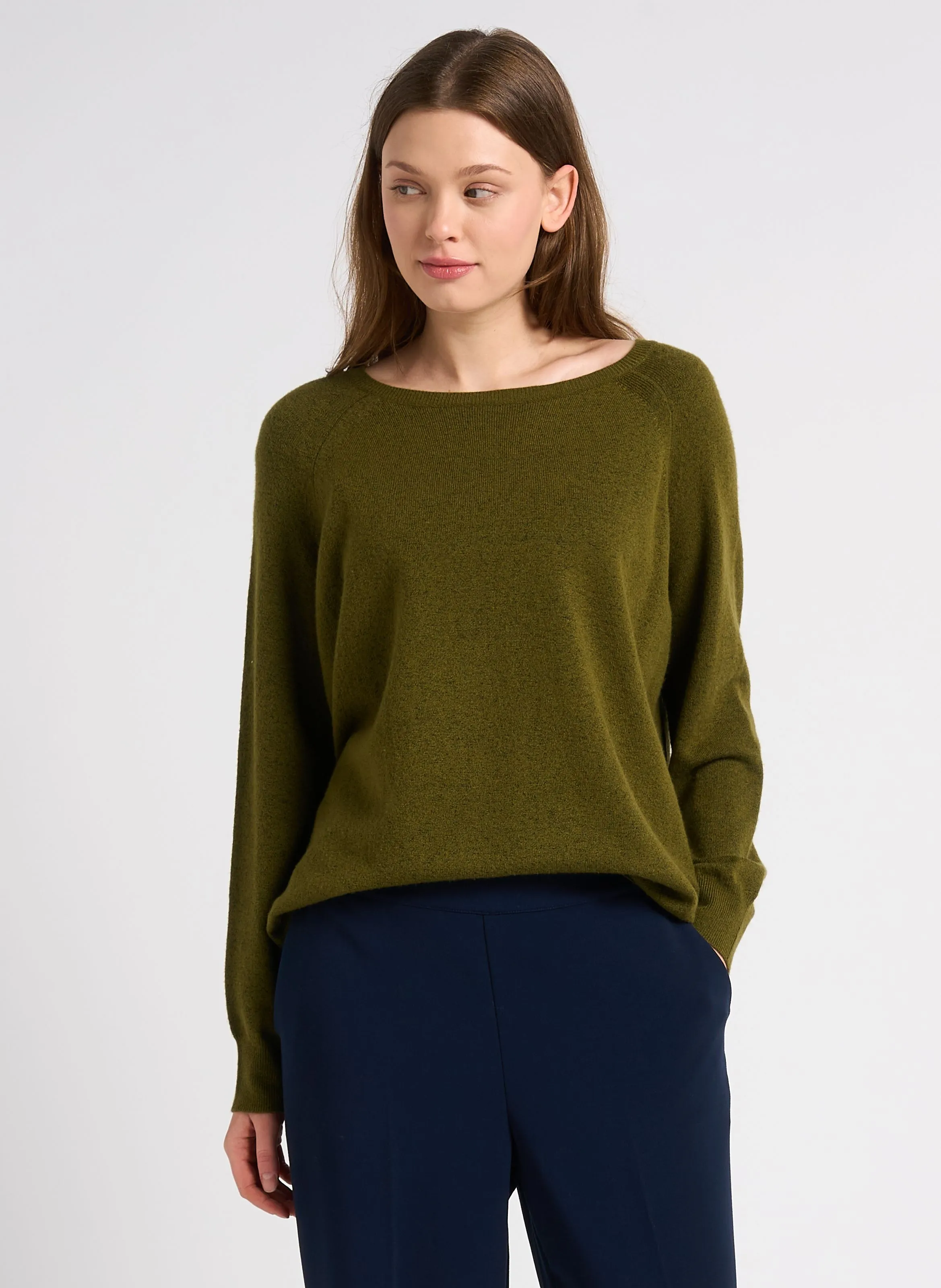  NICE THINGS   Maglione ampia con tasca a mantella | Kaki