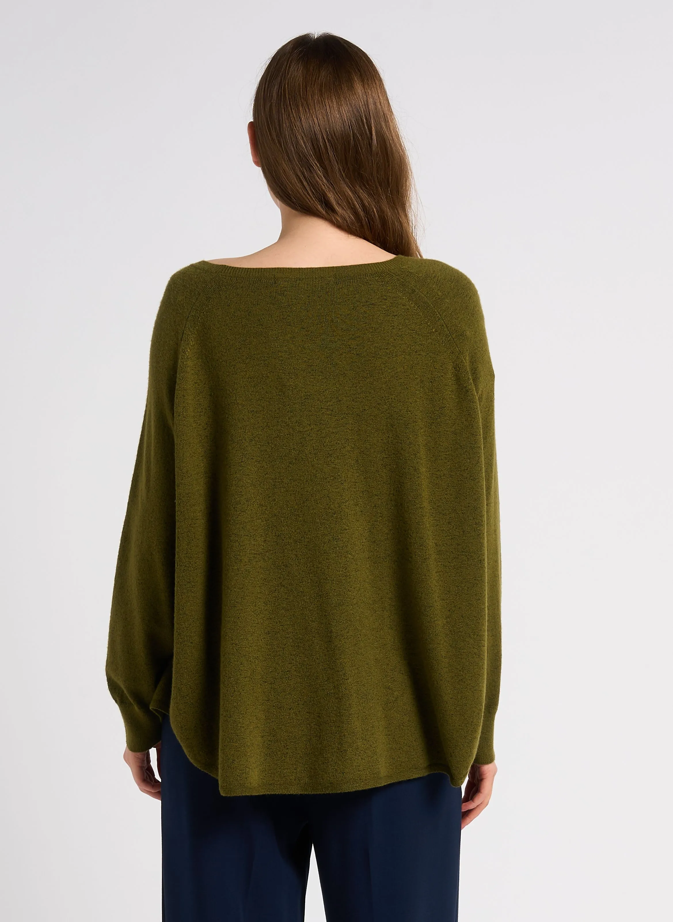  NICE THINGS   Maglione ampia con tasca a mantella | Kaki