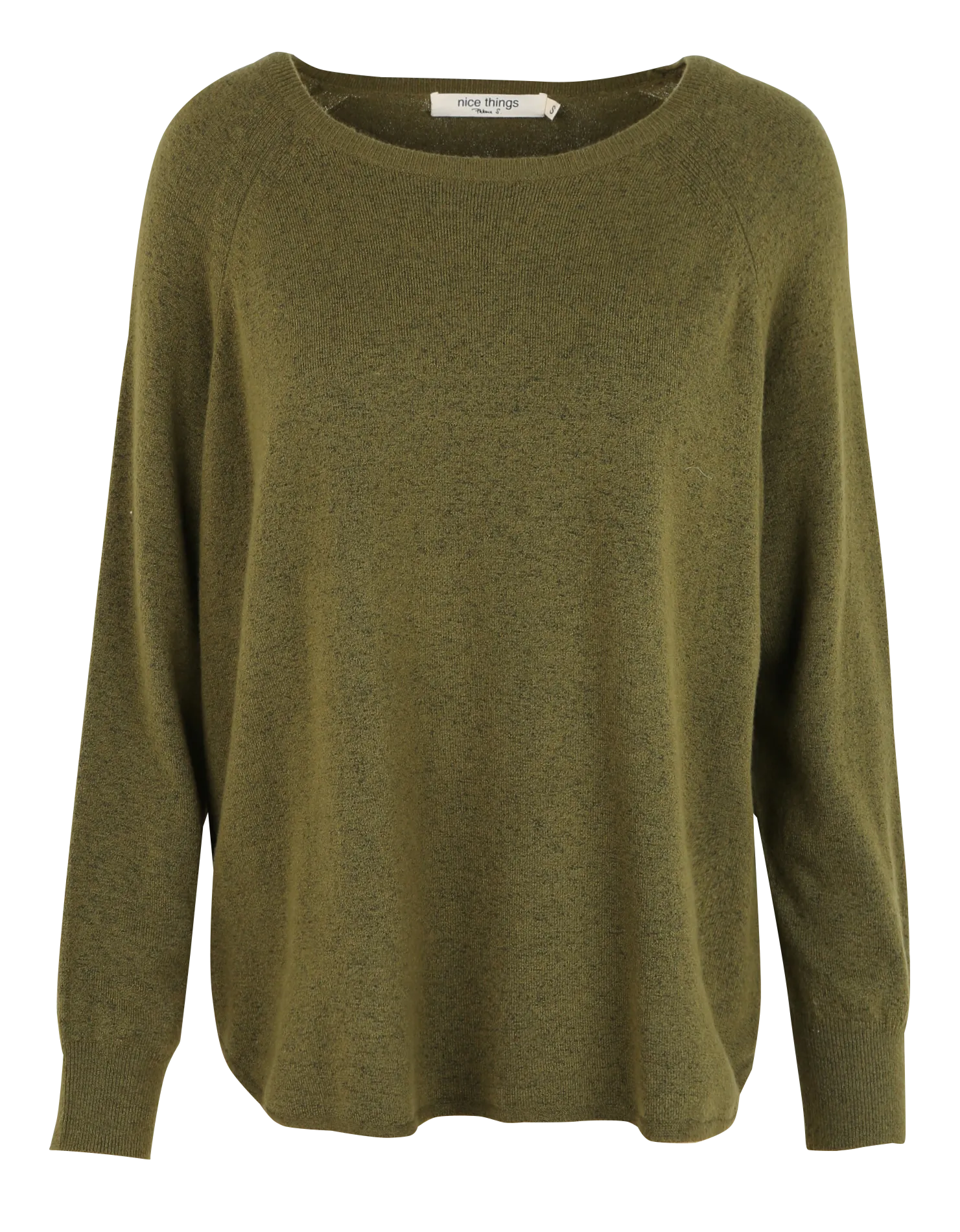  NICE THINGS   Maglione ampia con tasca a mantella | Kaki