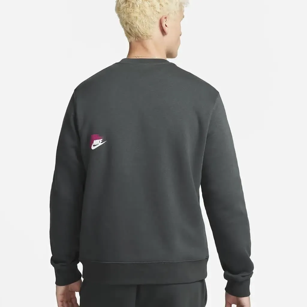 Nike Club felpa cotone girocollo grigio fumo FD0415-070