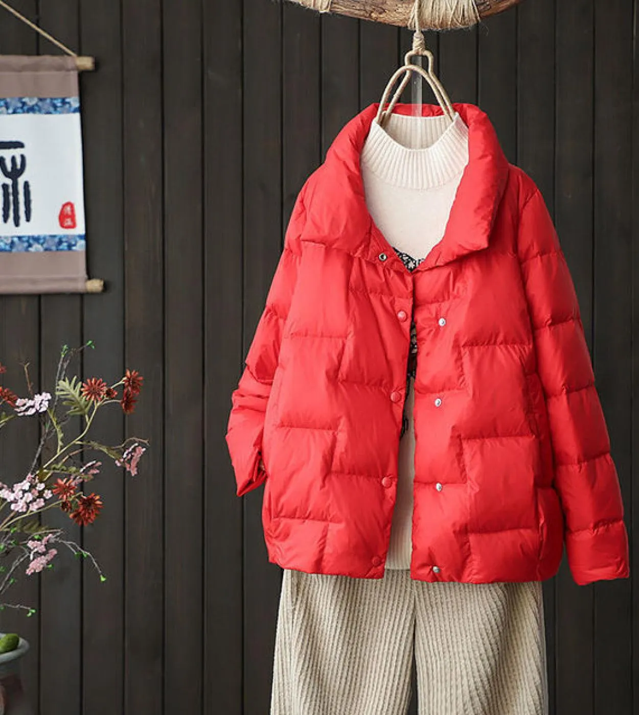 Nuovo arrivo autunno inverno donna monopetto corto piumino tutto abbinato colletto alla coreana bianco piumino danatra bianco C