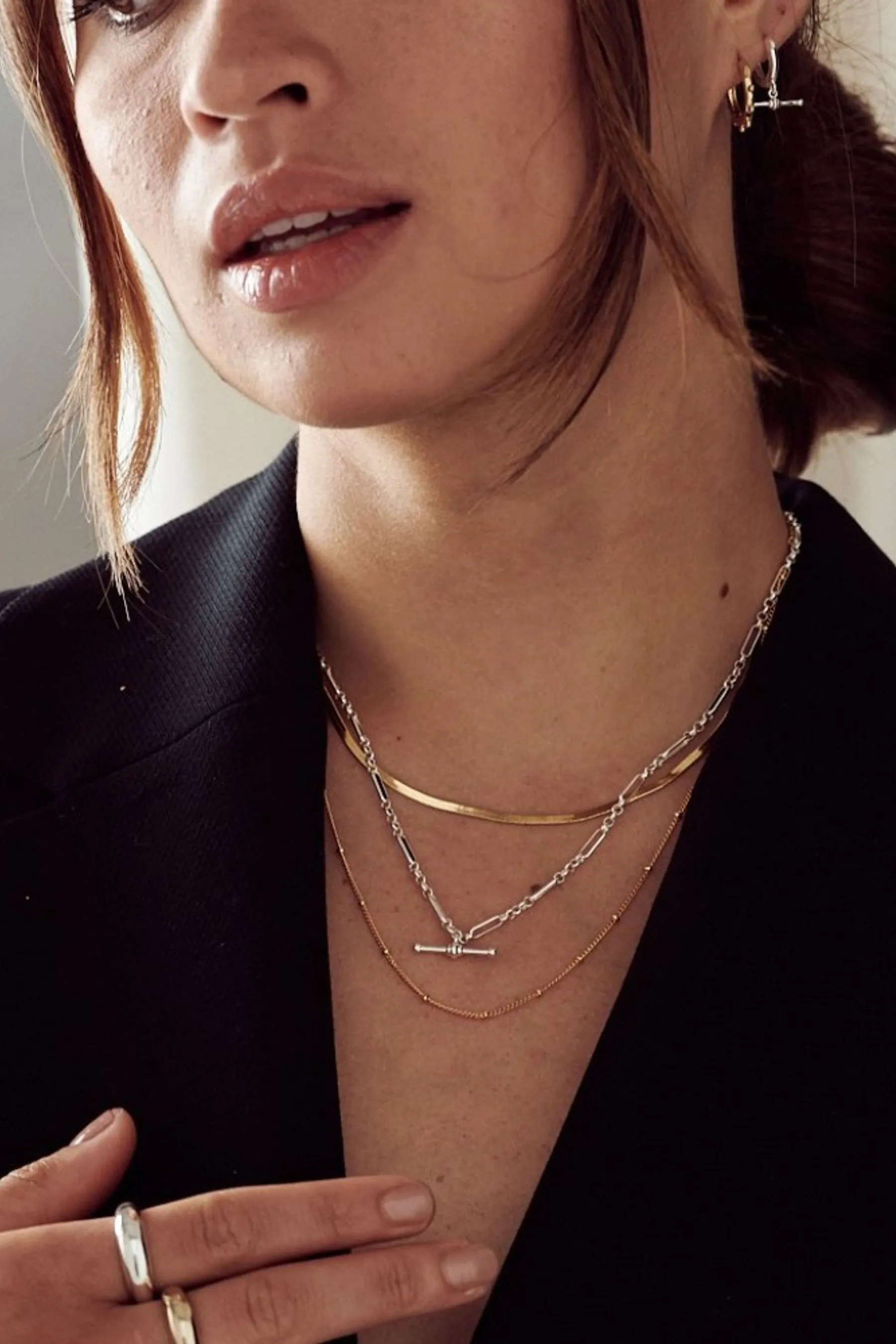 Orelia London Oro - Collana piatta placcata effetto serpente