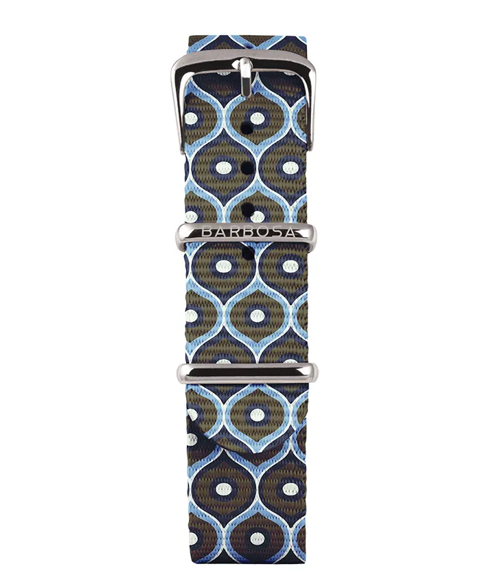 OROLOGIO MOONLIGHT  dm. 36,5 NATO GEOMETRIA CELESTE E MARRONE