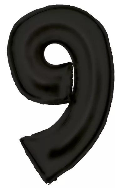 Palloncino foil numero 9 nero satinato 91 cm