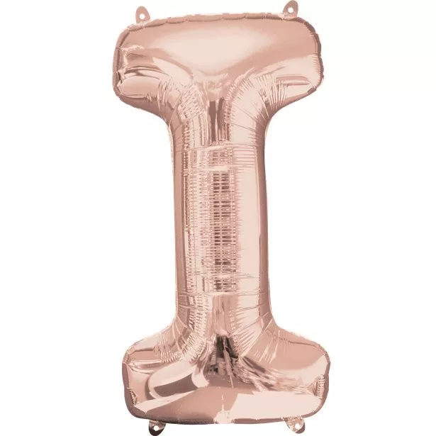 Palloncino lettera I rosa oro 41cm
