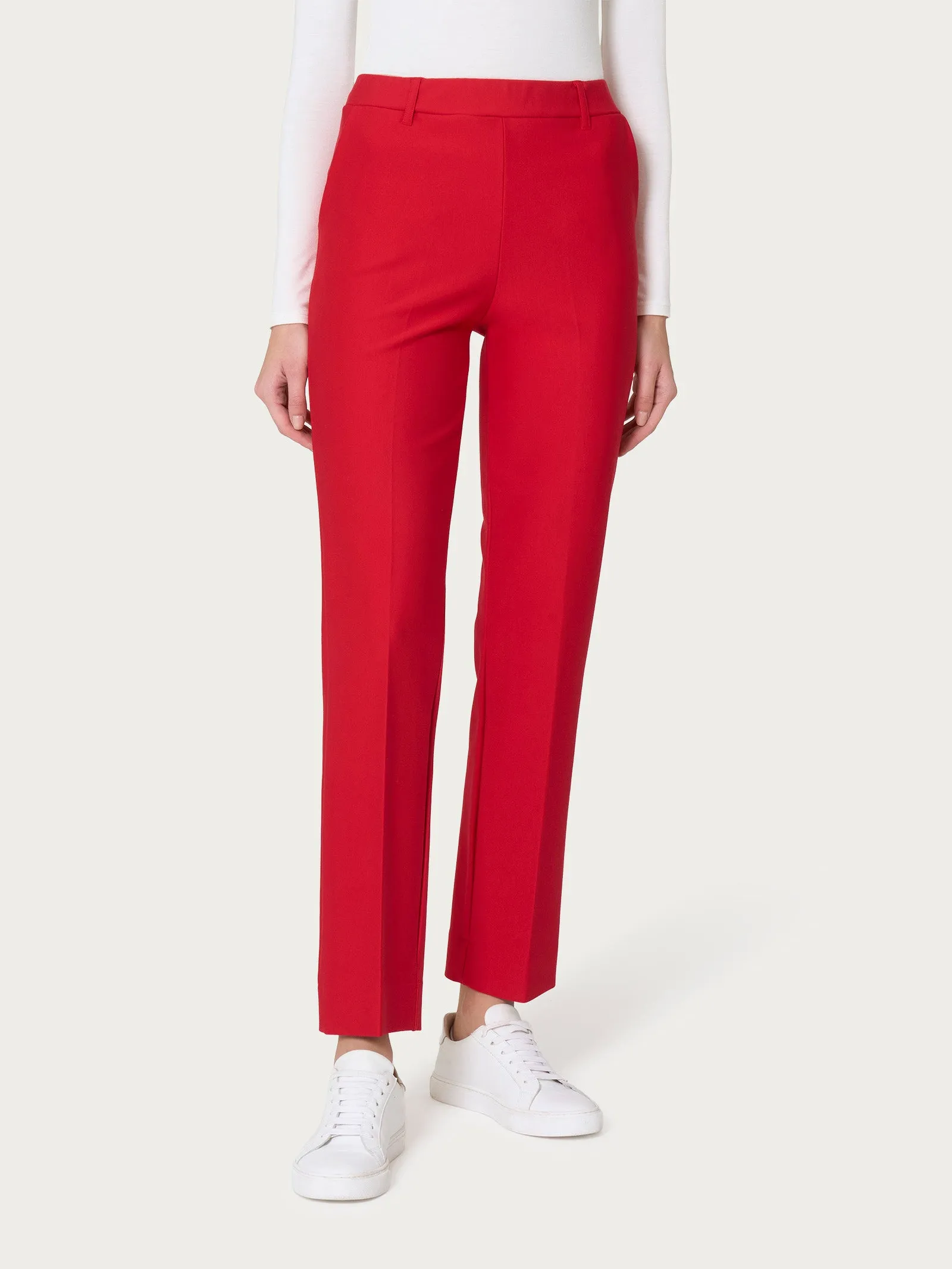 Pantalone dritto con tasche in Compact - Salsa