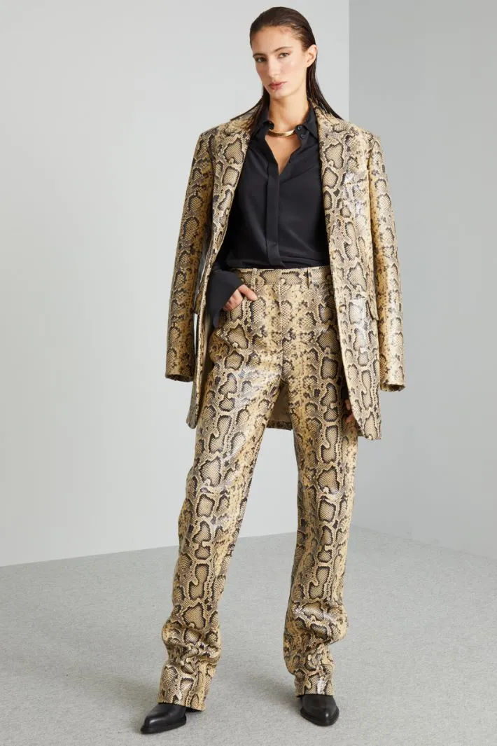 Pantalone in pelle stampa pitone