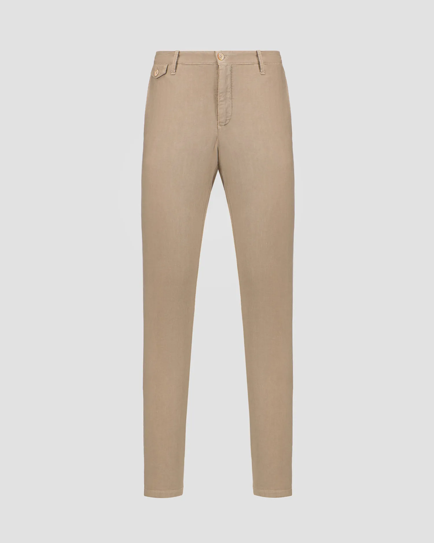 Pantaloni beige con lino da uomo Alberto Steve-Linen Herringbone 46971733-520