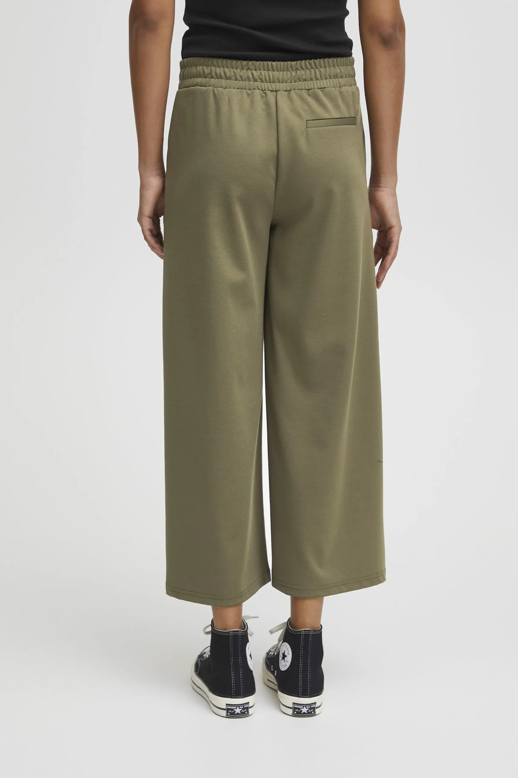 Pantaloni bootcut Ichi IHKATE SUS WIDE PA Verde Oliva