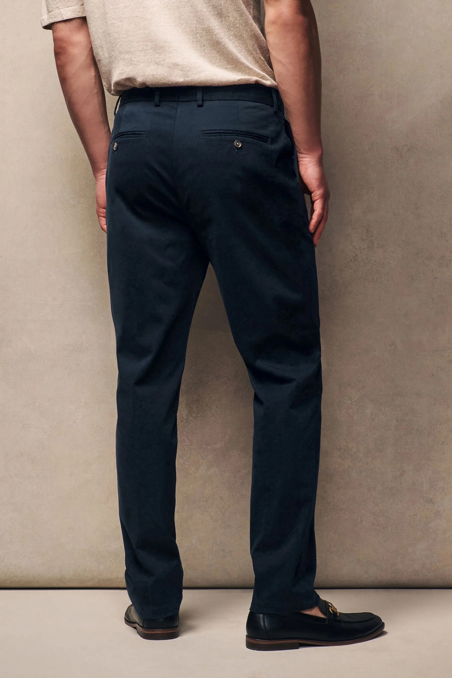 Pantaloni chino elasticizzati in rasatello Pantaloni