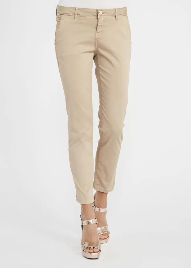 Pantaloni chino in raso di cotone