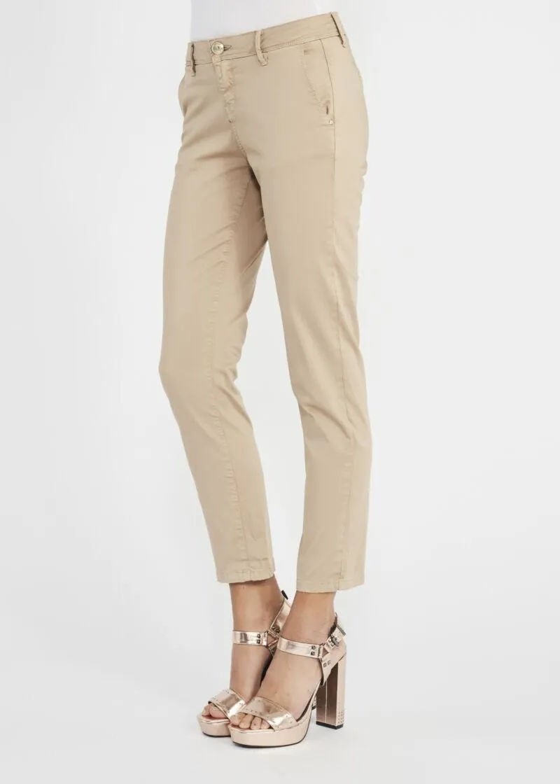 Pantaloni chino in raso di cotone