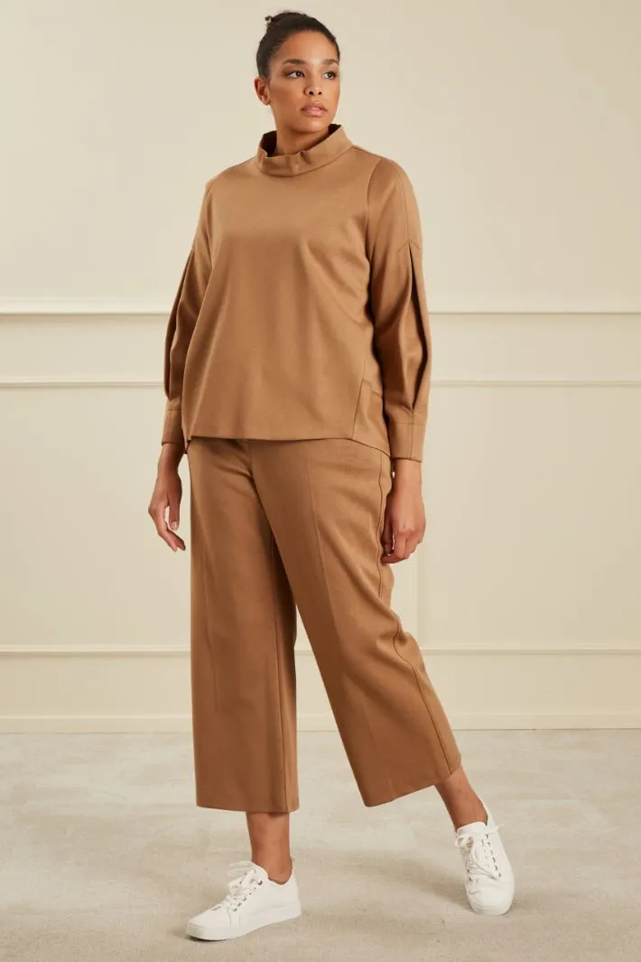 Pantaloni cropped in jersey