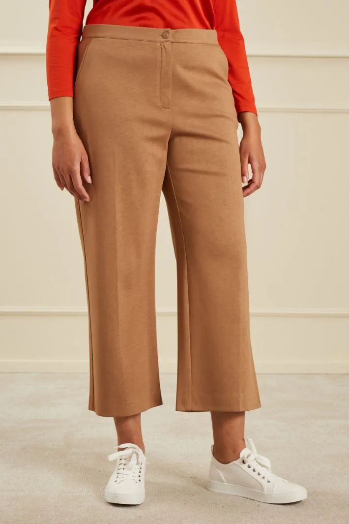 Pantaloni cropped in jersey