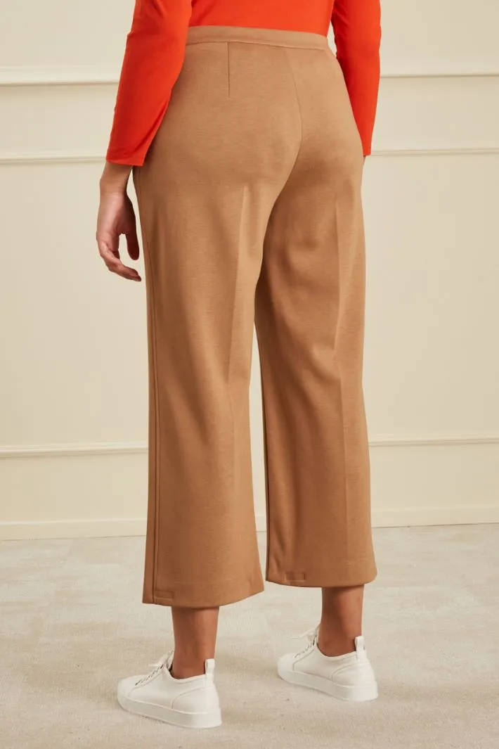 Pantaloni cropped in jersey