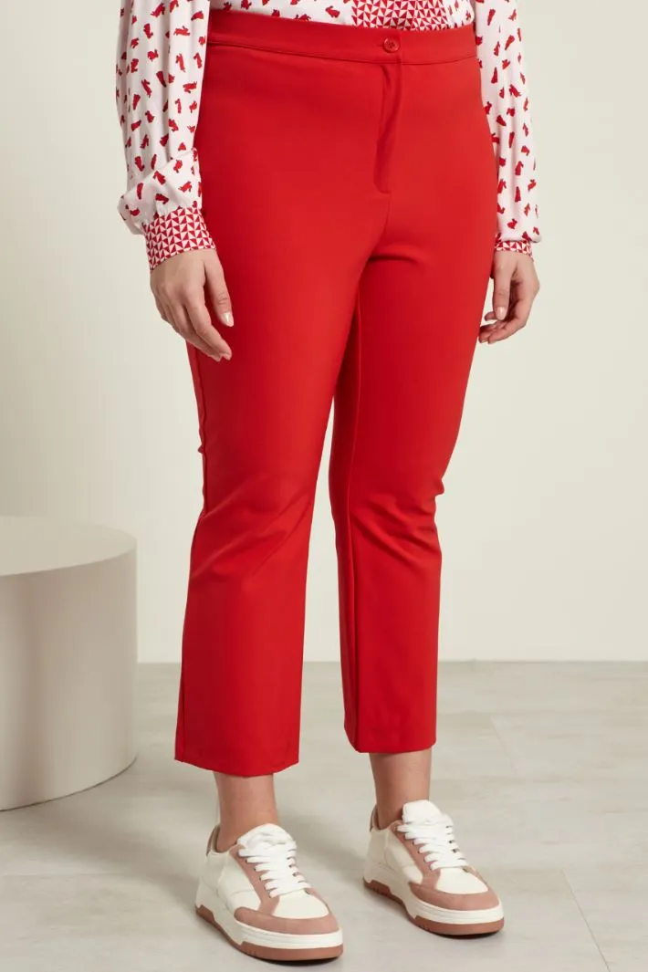 Pantaloni cropped stretch