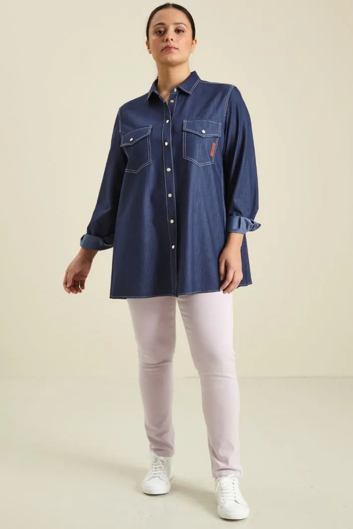 Pantaloni in bull di cotone