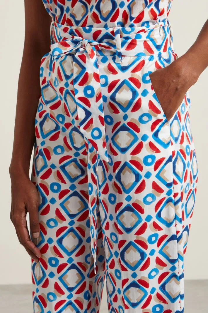 Pantaloni in popeline stampato