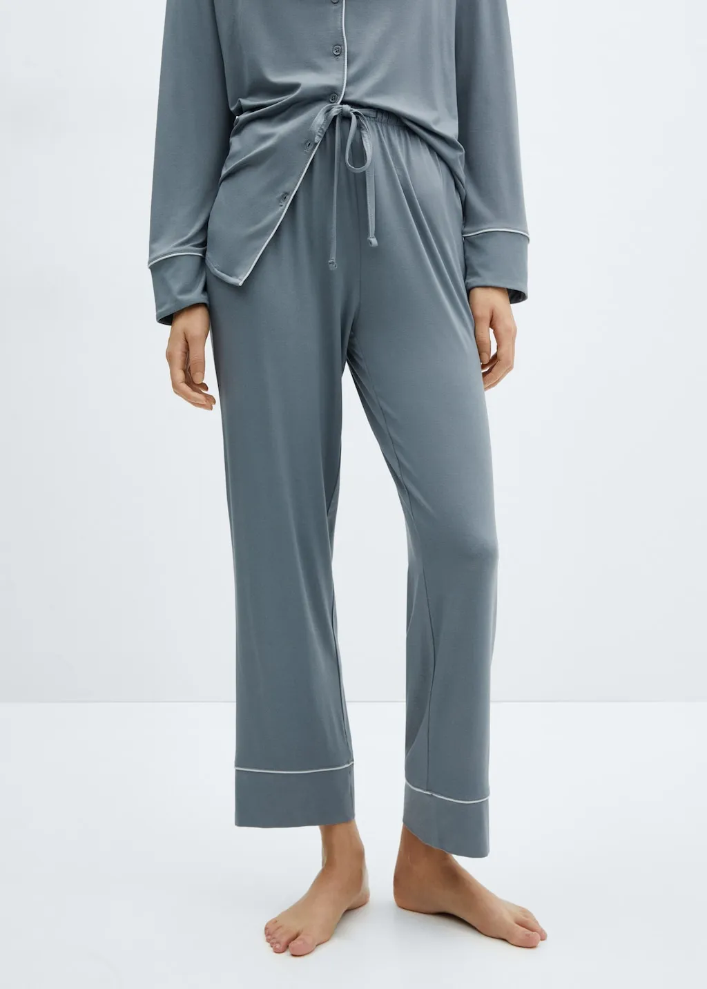 Pantaloni pigiama bordo a contrasto 