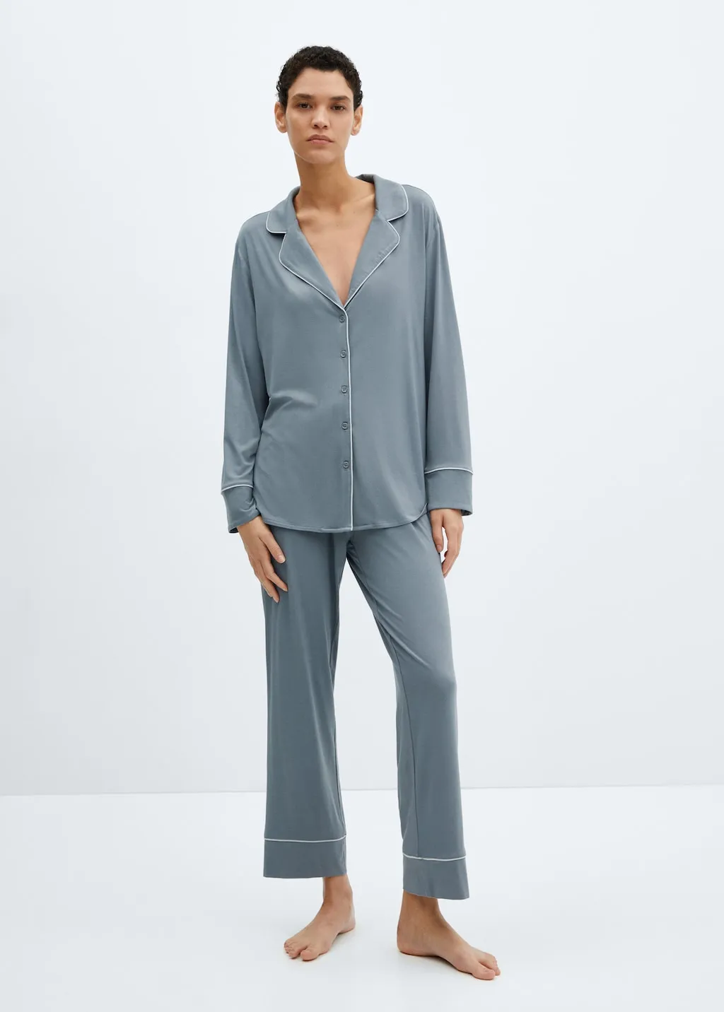 Pantaloni pigiama bordo a contrasto 