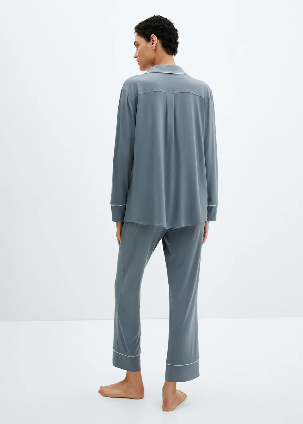 Pantaloni pigiama bordo a contrasto 