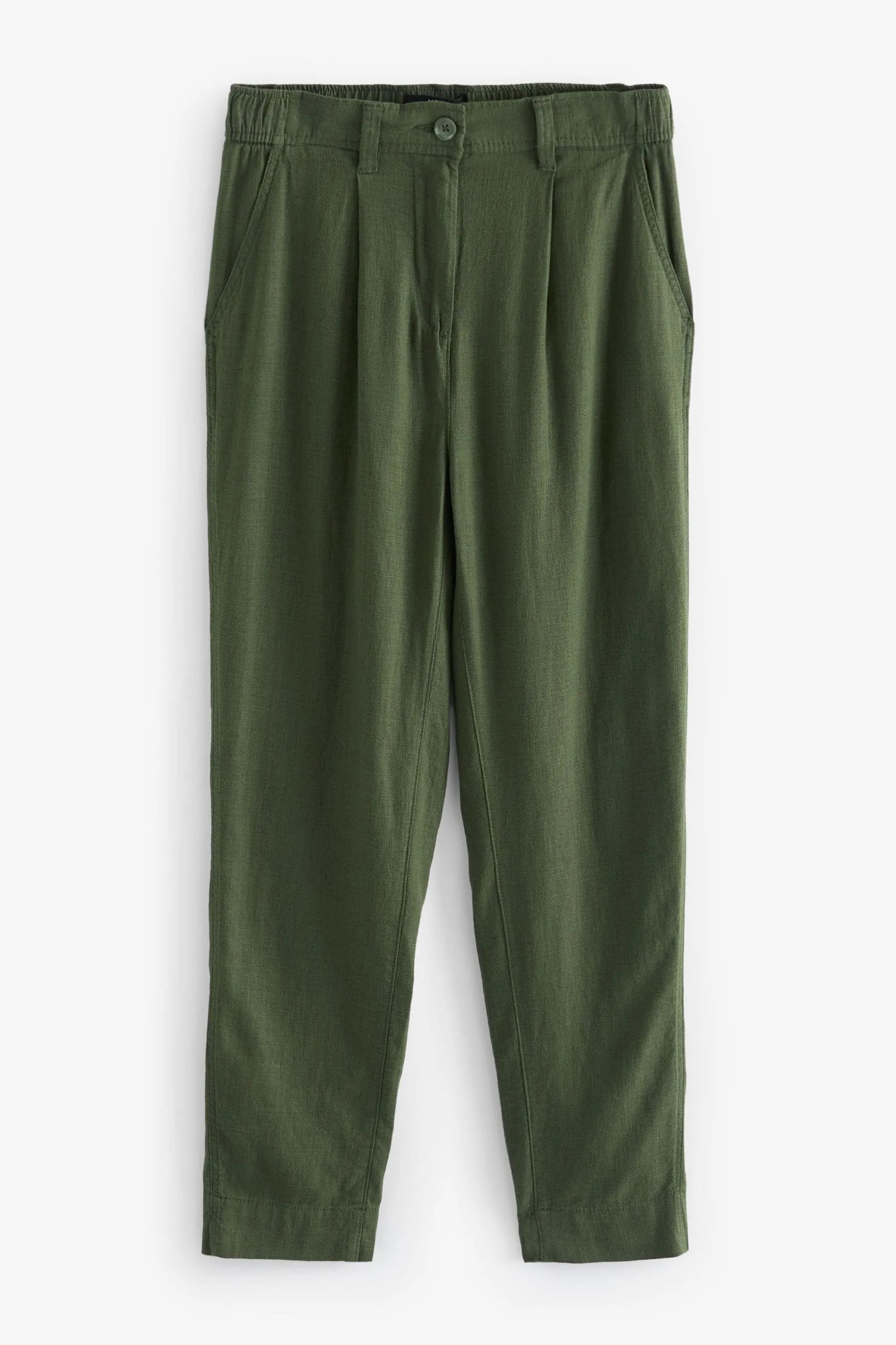 Pantaloni stretti in fondo in misto lino