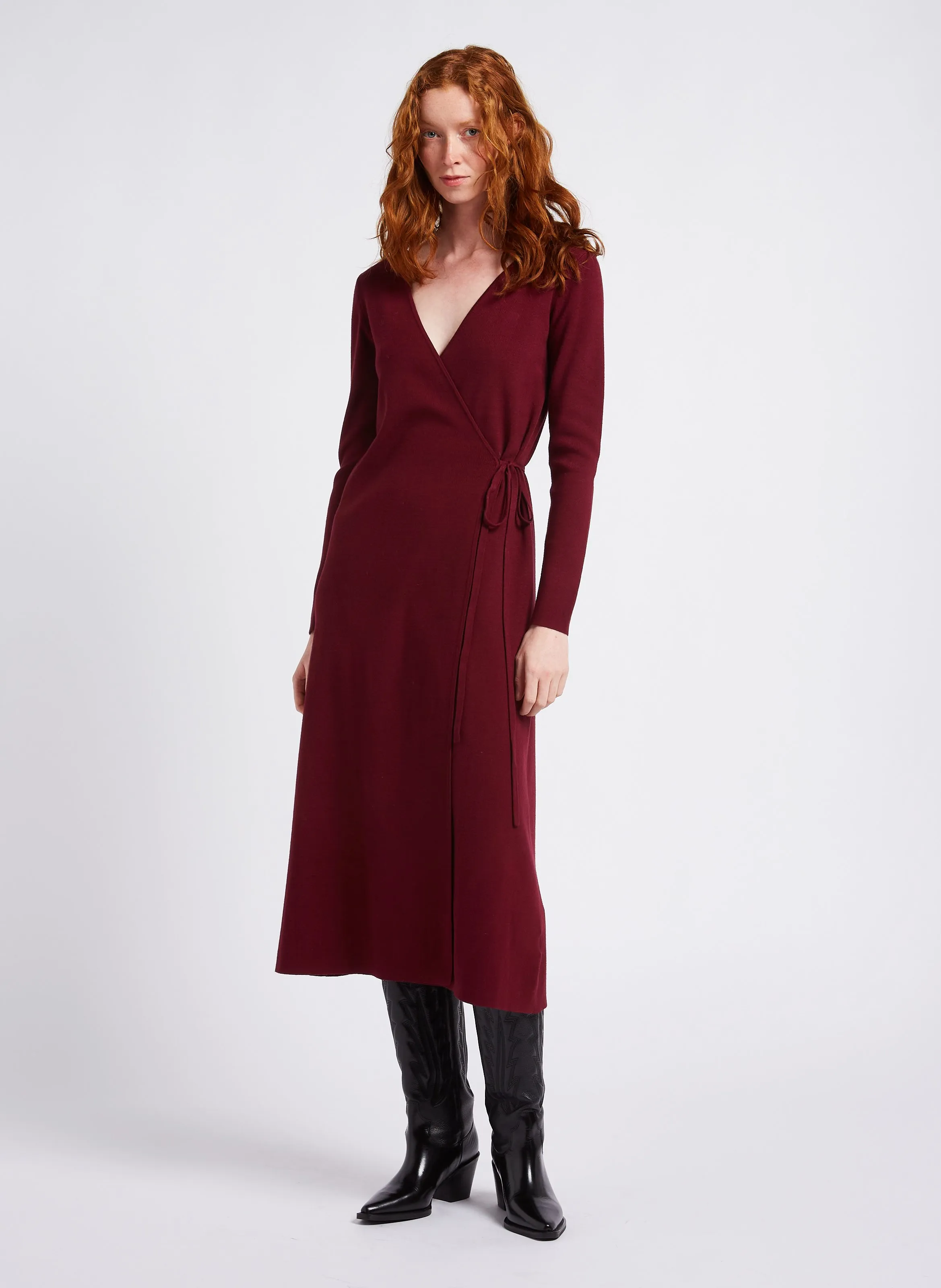  PETITE MENDIGOTE   ROBBIE - Abito midi in maglia | Rosso