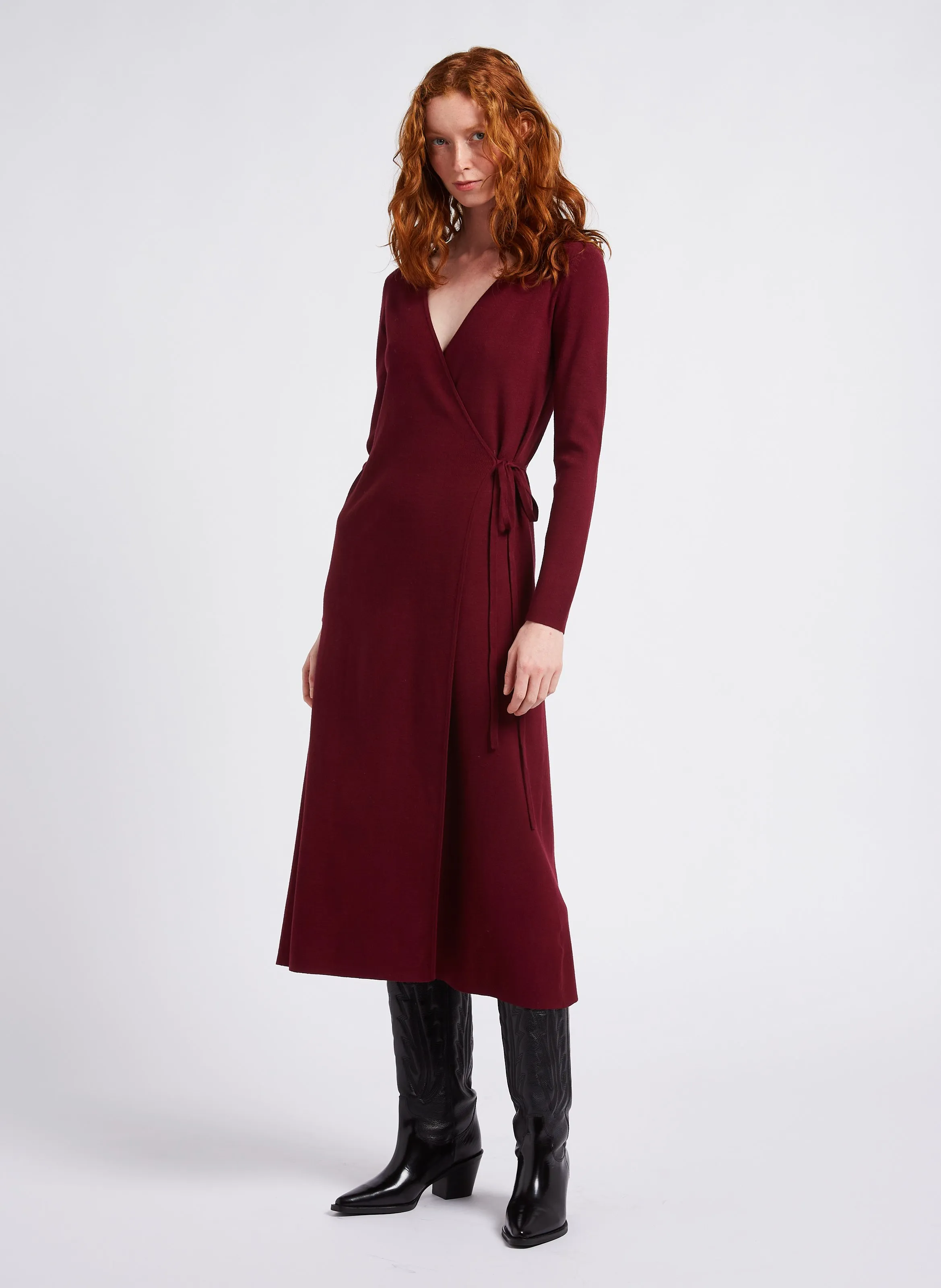  PETITE MENDIGOTE   ROBBIE - Abito midi in maglia | Rosso