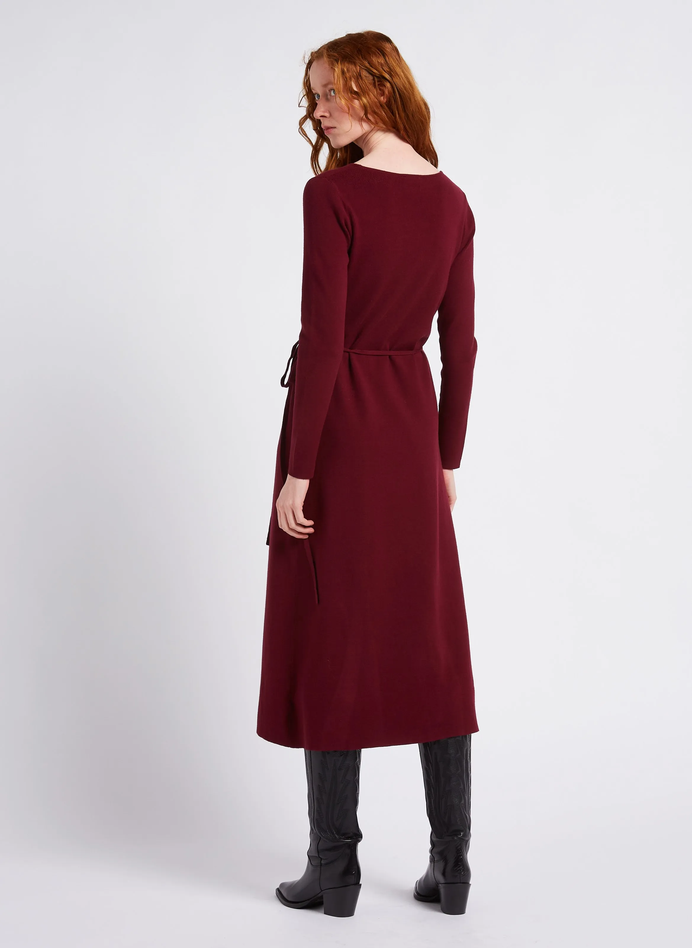  PETITE MENDIGOTE   ROBBIE - Abito midi in maglia | Rosso